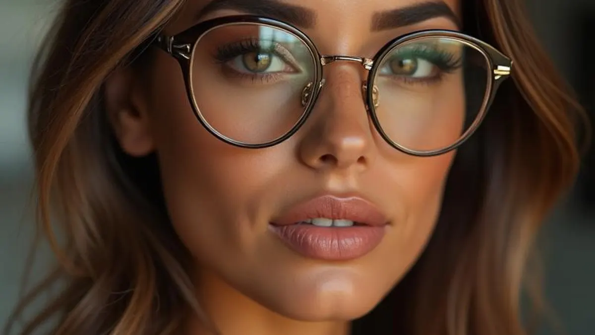 Femme essayant une monture de lunettes de vue